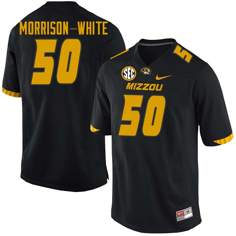 Men #50 Hyrin Morrison-White Missouri Tigers College Football Jerseys Sale-Black
